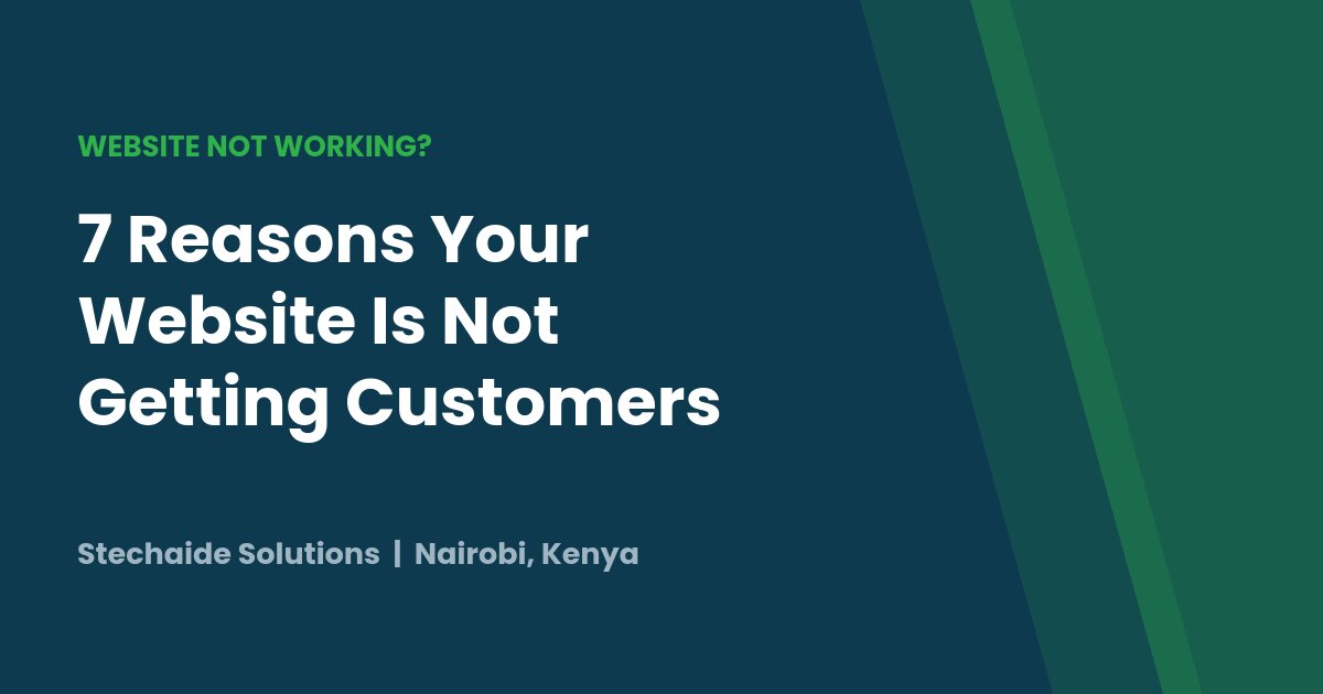 Business owner in Kenya reviewing why a website is not getting customers or enquiries
