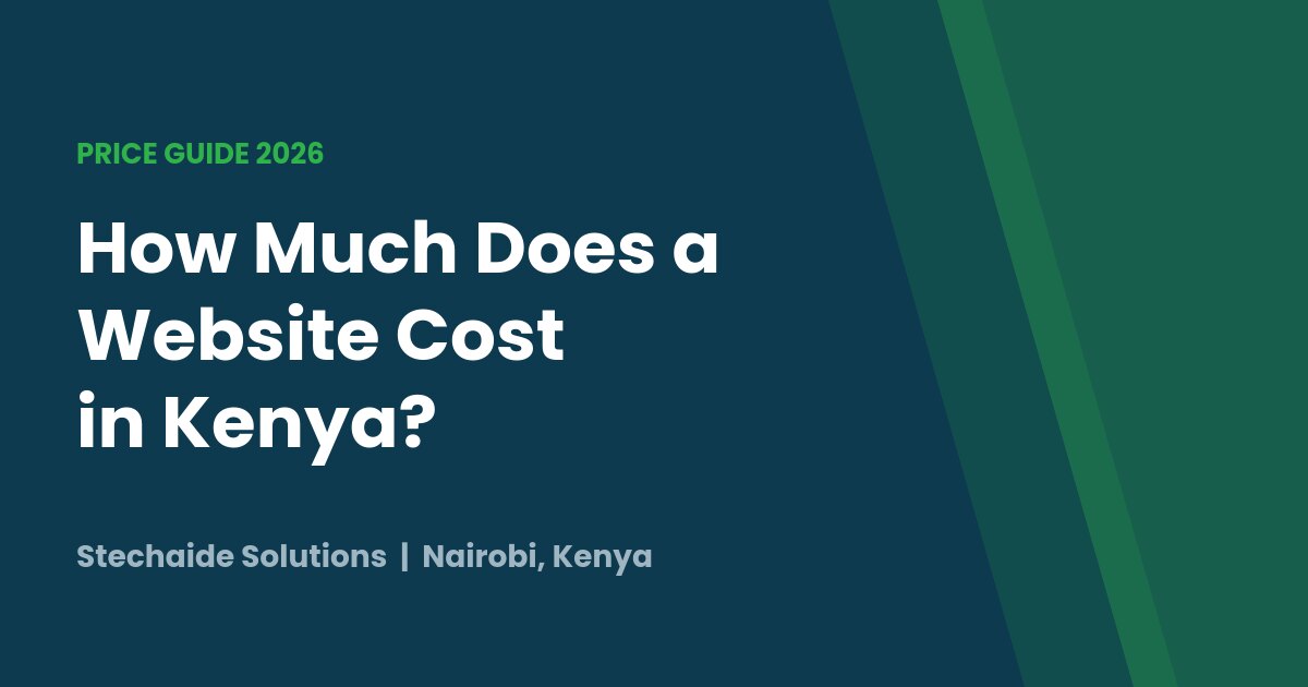 Website cost Kenya price guide showing a business website on laptop and mobile