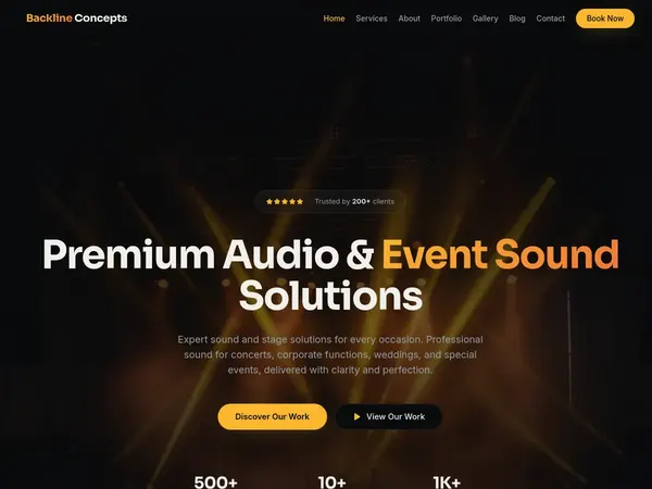 Backline Concepts events website by Stechaide Solutions