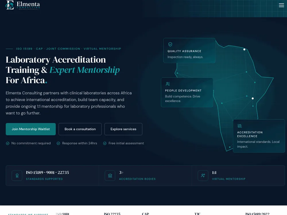 Elmenta Consulting website project